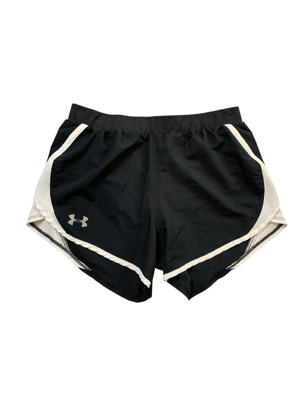 Under Armour Shorts Womens XS Extra Small Black White Fly By 2.0 Brief Lined